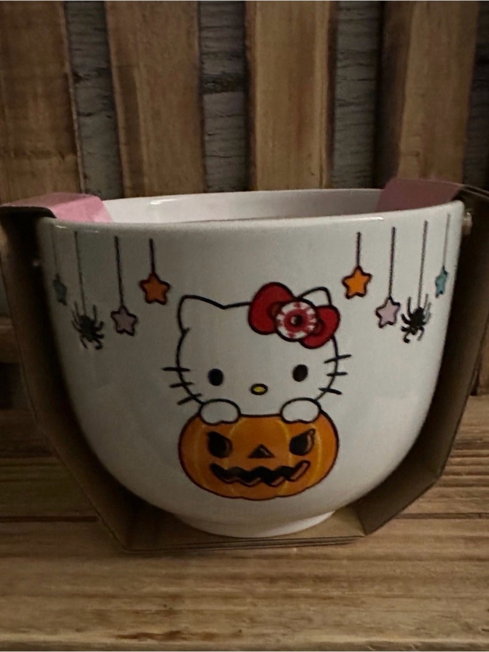 Hello Kitty Halloween Ceramic Bowl w/ Chopsticks for Ramen NEW